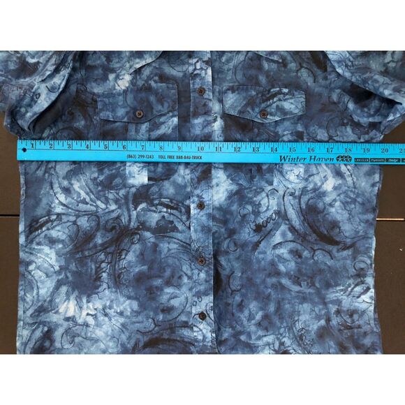 Ralph Lauren Button Up Lightweight Shirt Blouse Tie Dye Watercolor With Pockets - Picture 8 of 10